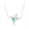 S925 sterling silver platinum-plated smart hummingbird necklace for women (BSN378)