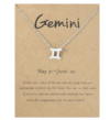 Twelve zodiac signs necklace, electroplated alloy short clavicle chain jewelry, style: Gemini silver