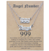 2-in-1 Angel Lucky Number Layered Necklace Set Women’s Collarbone Chain Jewelry, Style: Angel+9 Silver