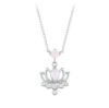 S925 sterling silver platinum-plated lotus women’s necklace (SCN520)