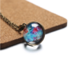 Double-sided glass ball solar system universe starry sky necklace galaxy pendant