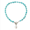 Bohemian Turquoise Natural Stone Sweater Vintage Pendant, Model: N2203-17 Pearl Style