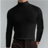 Mens High Neck Slim Fit Long Sleeve T-shirt