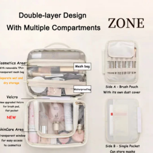 Multi-Compartment Toiletry Cosmetics Bag