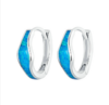 S925 sterling silver platinum plated colorful opal earrings