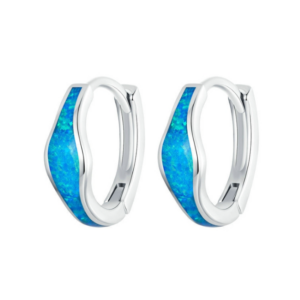 S925 sterling silver platinum plated colorful opal earrings