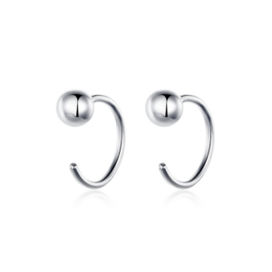Sterling silver earrings, simple platinum-plated earrings, elegant small ball earrings