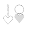 E2112-10 White K asymmetric love heart silver needle earrings simple earrings