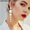 Creative imitation large pearl long earrings
