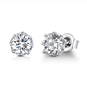 S925 sterling silver stud earrings with zircon stud earrings