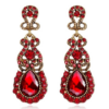 Classic pendant earrings, exaggerated alloy stud earrings, metal color: red