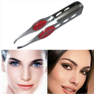 LED eyebrow clip with light, eyebrow tweezers, four-hole eyebrow pliers, makeup eyebrow clip, stainless steel beauty tools