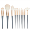 Sold in a set of 10 beauty brushes, milk blue non-shedding makeup brush set, soft bristles for beginners