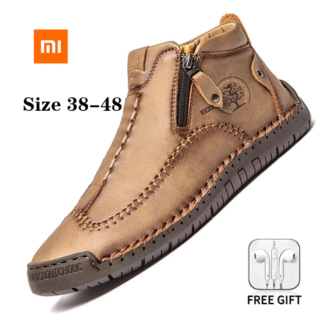 Xiaomi Sneakers Men's Boots 2022 Fashion Mens Ankle Boots Outdoor Waterproof Men Platform Boots Leather Casual Shoes Designer