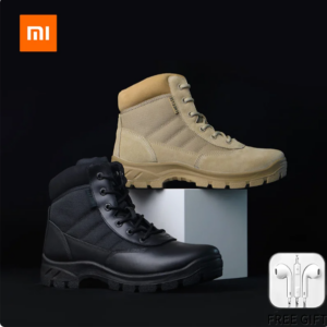 Xiaomi Youpin Combat Boots Lightweight Running Shoes for Men Cushioning Non-slip Ventilation Top Layer Leather Mountaineering