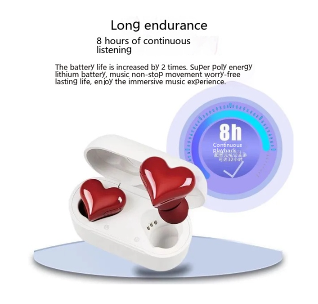 Japan's popular heartbuds heart-shaped headphones for loving girls in-ear wireless Bluetooth noise-cancelling headphones