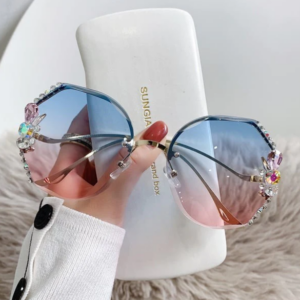 Woman Rimless Diamond Sunglasses