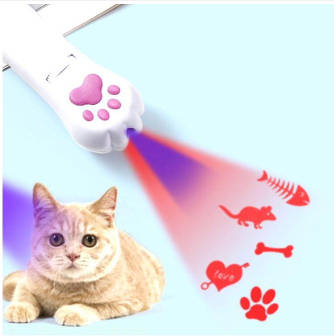 Rechargeable projector cat toy laser infrared cat teaser pet toy, specification: D type - UV purple light + LED projection red light