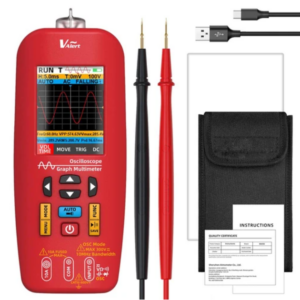 BSIDE O1 Digital Oscilloscope, Handheld Multimeter, Waveform Storage, Sampling Rate 48MSa/s 10MHz, Professional Electronic Components Tester – Red