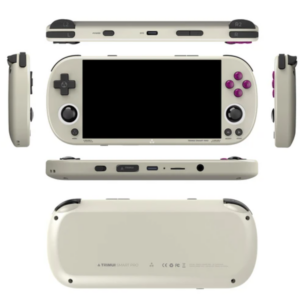 TRIMUI Smart Pro Game Console with 128GB TF Card, 4.96in 720P IPS Screen, Linux OS, 1GB RAM/8GB Storage, 5 Hours Playtime – Grey