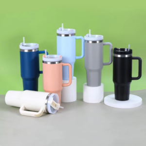 Amazon second generation car cup 40oz handle thermos cup 304 stainless steel large capacity cold straw ice cup