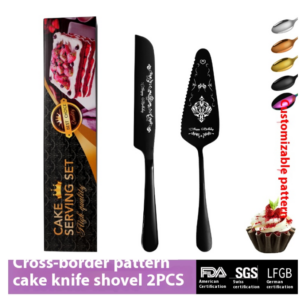 Amazon’s most popular pattern cake knife and spatula 2/4/8 piece set creative bread knife pizza cheese knife cake spatula