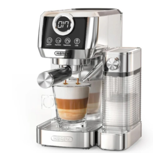 HiBREW H13A 3 in 1 Semi Automatic Coffee Machine, 6 Coffee Modes, 20Bar Extraction Pressure, 1.3L Removable Water Tank, 51mm Aluminum Alloy Handle, Du