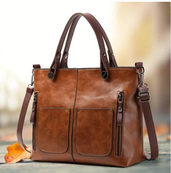 Ladies vintage leather shoulder bag