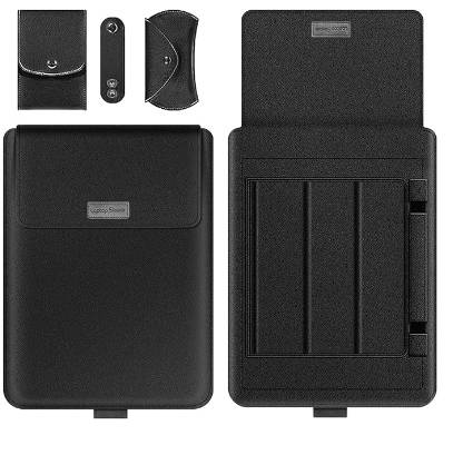 QIUMING Laptop Bag 15Inch Notebook Sleeve Slim Pouch with Mouse Storage and Cable Strap