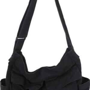 shamjina Casual Tote Bag Large Capacity Adjustable Strap Anti-theft Package Front Cross Pockets Messenger Bags for Students