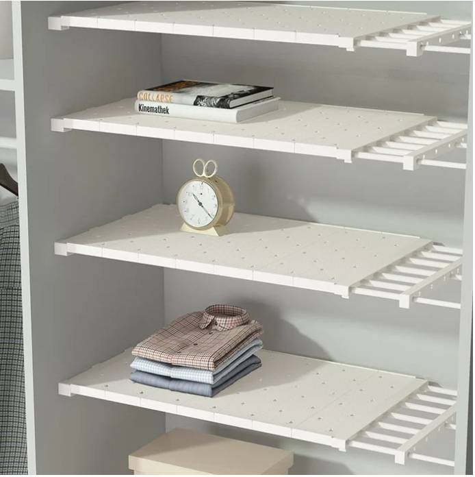 -Expandable Closet Tension Shelf Storage Rack for Wardrobe, Kitchen, Bathroom1