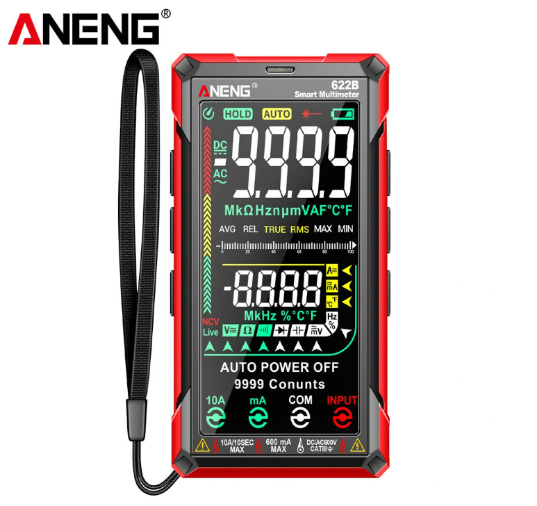 ANENG 622B Digital Smart Multimeter 10A Tester Meter Auto Range True RMS DC/AC 9999 Multitester With Laser Lamp Capacitance Ohm