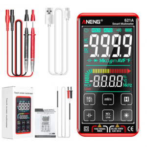 ANENG 621A 9999 Counts Auto Range Full-screen Touch Smart Digital Multimeter Rechargeable DC/AC Voltage Current Tester Meter