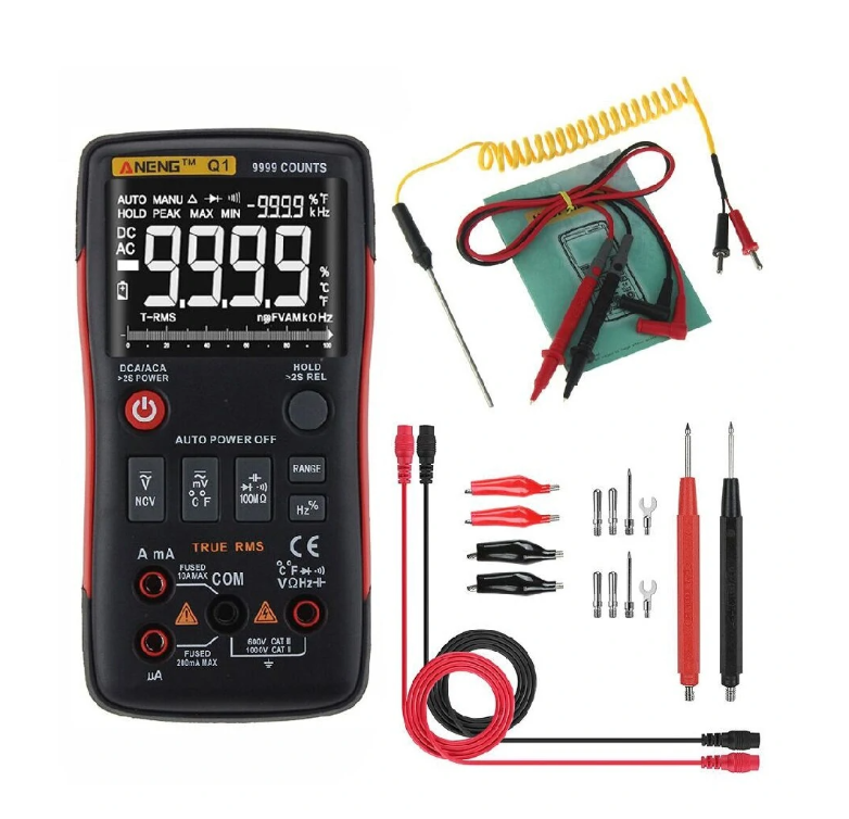 ANENG. Q19999 Counts True RMS Digital Multimeter AC DC Voltage Current Resistance Capacitance Temperature Tester Auto/Manual Raging with Analog Bar Gr