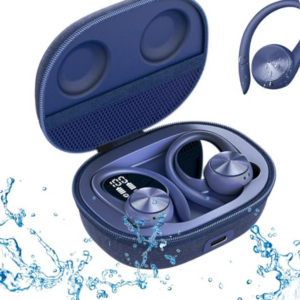 YANWA Sports Wireless Bluetooth 5.0 TWS-Touch earphone with Ear Hook, IPX5 Sweatproof Water Resistant, Built-in Microphone Switching Song Control, 24