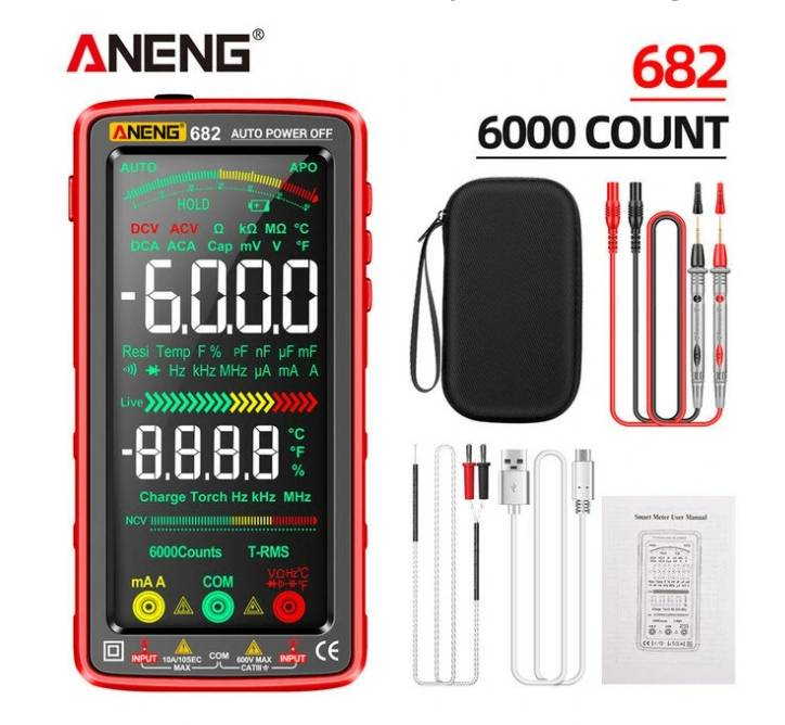ANENG 682 Smart VA Reverse Multimeter AC/DC Ammeter Voltage Tester Rechargeable Electric Ohm Diode Tester Tools for Electrician
