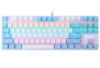 Daseey BAJEAL 87 Keys Wired Mechanical Keyboard Mixed Light Mechanical Keyboard with Blue Mechanical Switch White+Blue Sleep Button
