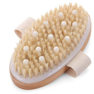 Homesen Body Brush Massage Brush Wet Or Dry Shower Brush Body Exfoliating Shower Brush Natural Bristle Shower Brush Cellulite for Dead Skin Removal Ce