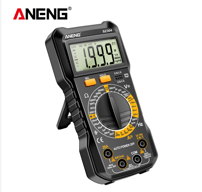 ANENG SZ304 Digital Multimeter, Durable ABS Body, Accurate Measurement of Voltage Current Resistance Capacitance Frequency with Diode Data Retention &