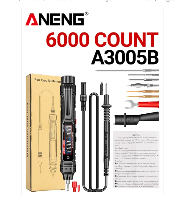 ANENG A3005B A3005BPro Digital Multimeter Smart Pen Type Multi-Functional Tester with Battery Standard/High Configuration Long-Lasting Performance - A