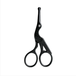 Stainless steel round eyebrow and nose scissors (Cool black)
