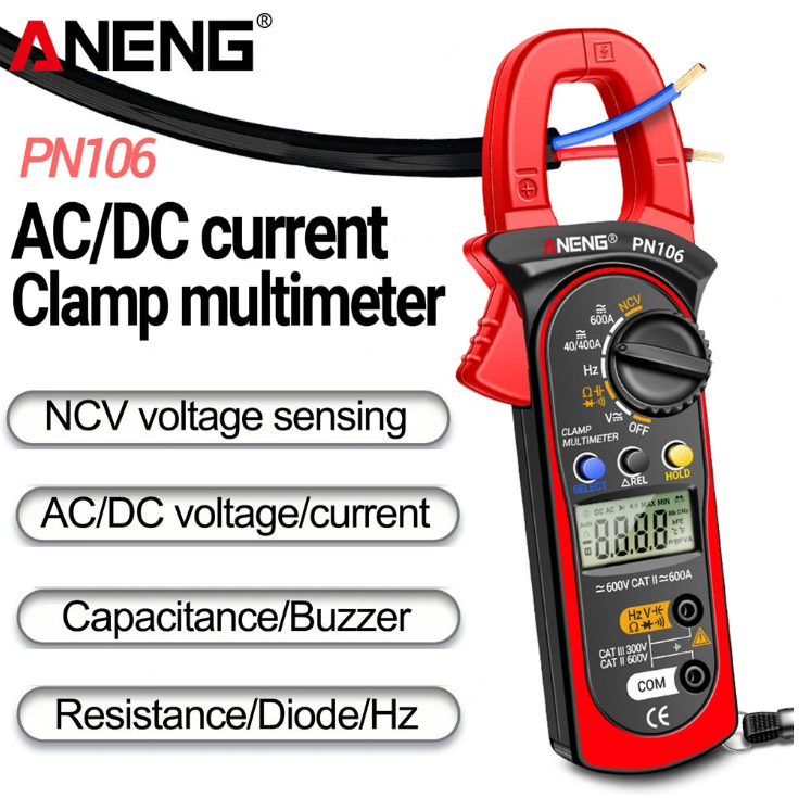 ANENG PN106 4000 Counts Clamp Meter AC/DC Ammeter Voltmeter Electric Tester True RMS Multimeter Clamp Tool for Electrician