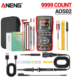 ANENG AOS02 9999 Counts Digital Professional Oscilloscope Multimeter 48M/S 10MHZ PC Waveform Data Storage True RMS Tranistor