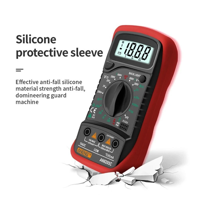 ANENG AN8205C Digital Multimeter AC/DC Ammeter Volt Ohm Tester Meter Multimetro With Thermocouple LCD Backlight