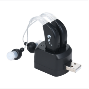Rechargeable hearing aid personal speaker with charging dock