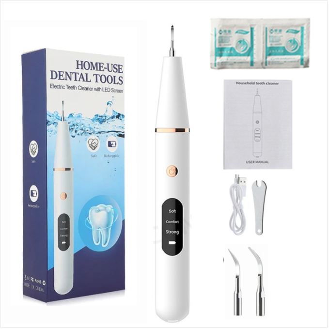 Ultrasonic electric dental cleaner Dental stone remover Dental scaling cleaner Dental flusher Dental cleaner with LED light