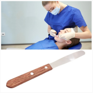 Dental materials Wood handle gypsum mixing knife Gypsum mixing knife Stainless steel mixing knife