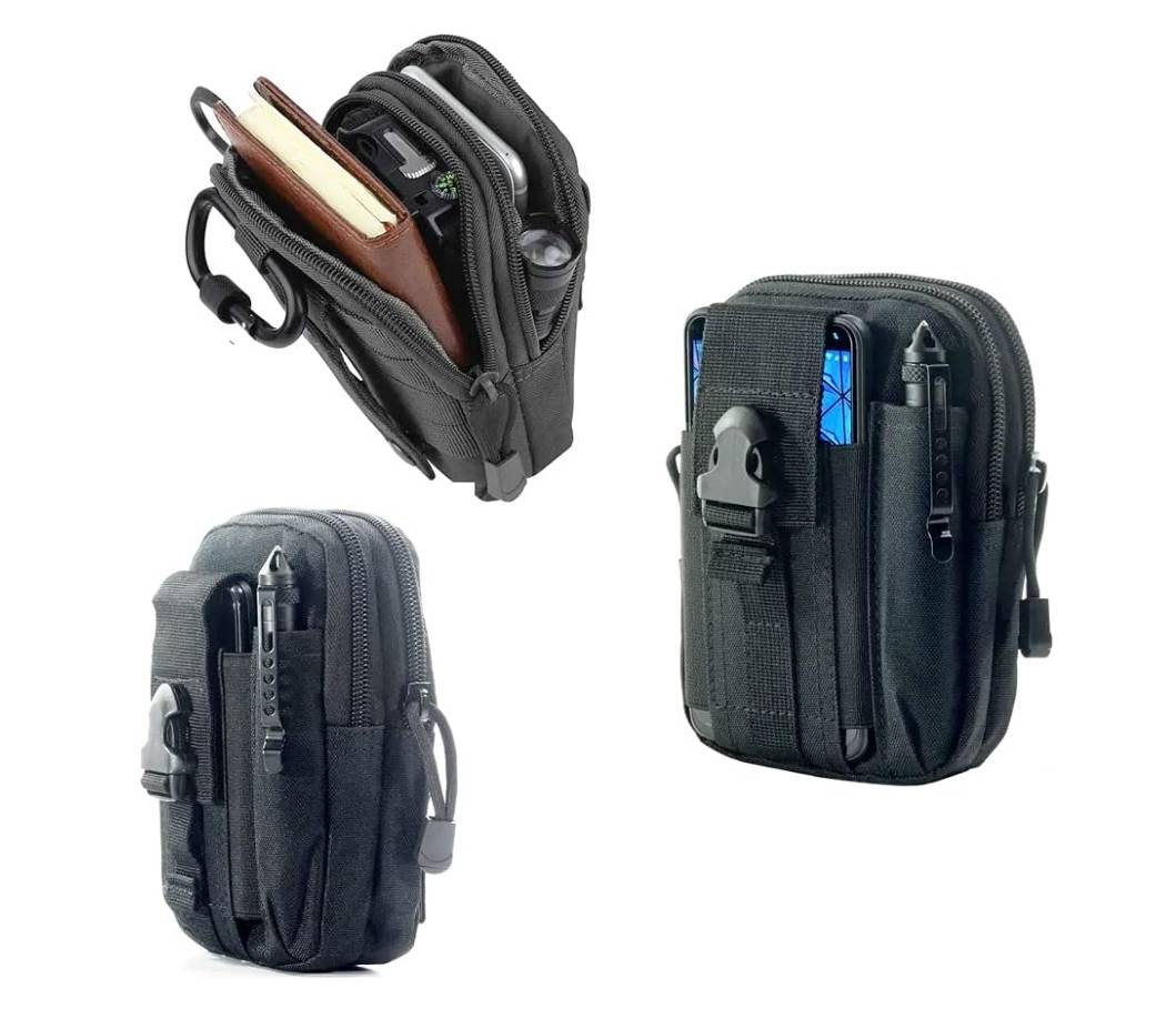 Object Carrier Tactical Waist Bag Men's Waterproof Tactical Military Waist Bag (Black)