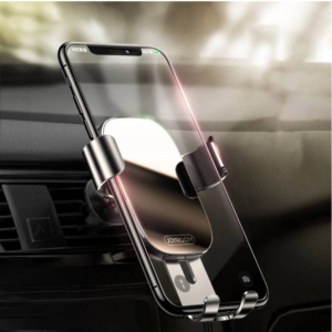 JOYROOM JR-ZS198 Car Air Vent/ Dashboard Alloy Bracket Gravity Linkage 360° Rotation Phone Holder Stand for POCO X3 F3 4.0 inch-7.2 inch Devices – Sil