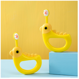 2 pieces selling RAOYI cartoon Little Yellow Chicken Soft fur baby toothbrush (yellow)
